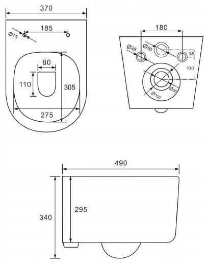 Mexen Carmen Rimless, závesná WC misa so sedátkom + bidet, biela, 30880400+35884900