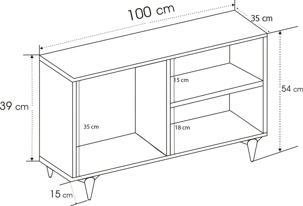 TV stolek ZISINO 100 cm borovice