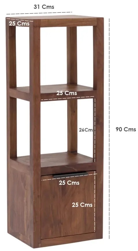furniture-nabytek.cz - Masivní koupelnová závěsná police Sydney dark z akácie, lakovaná, hnědá