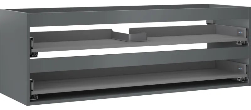 Mexen Box-A, závesná skrinka 140 cm, 2 zásuvky, grafitová matná, 91AX0-1400-470-2-66