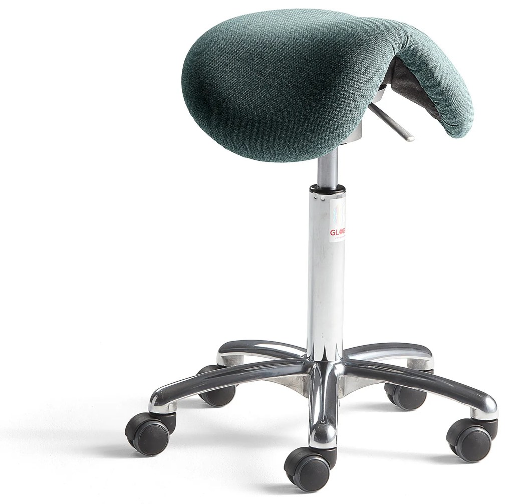 Sedlová kancelárska stolička DERBY FLEX, tyrkysová tkanina