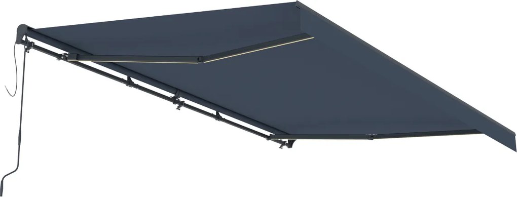 Elektrická markíza s LED osvetlením BestBerg BBSU-EL495CG / 495 x 300 cm / sivá