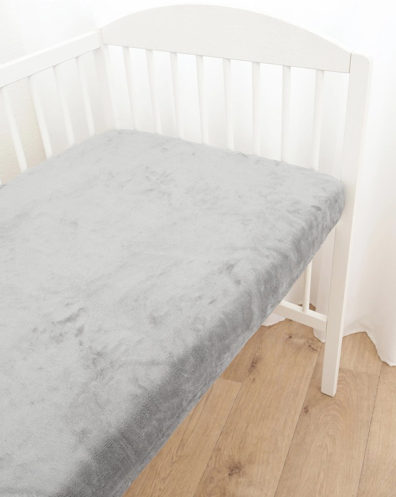 Plachta mikroplyš Deluxe do postieľky 70 x 140 cm - svetlo sivá