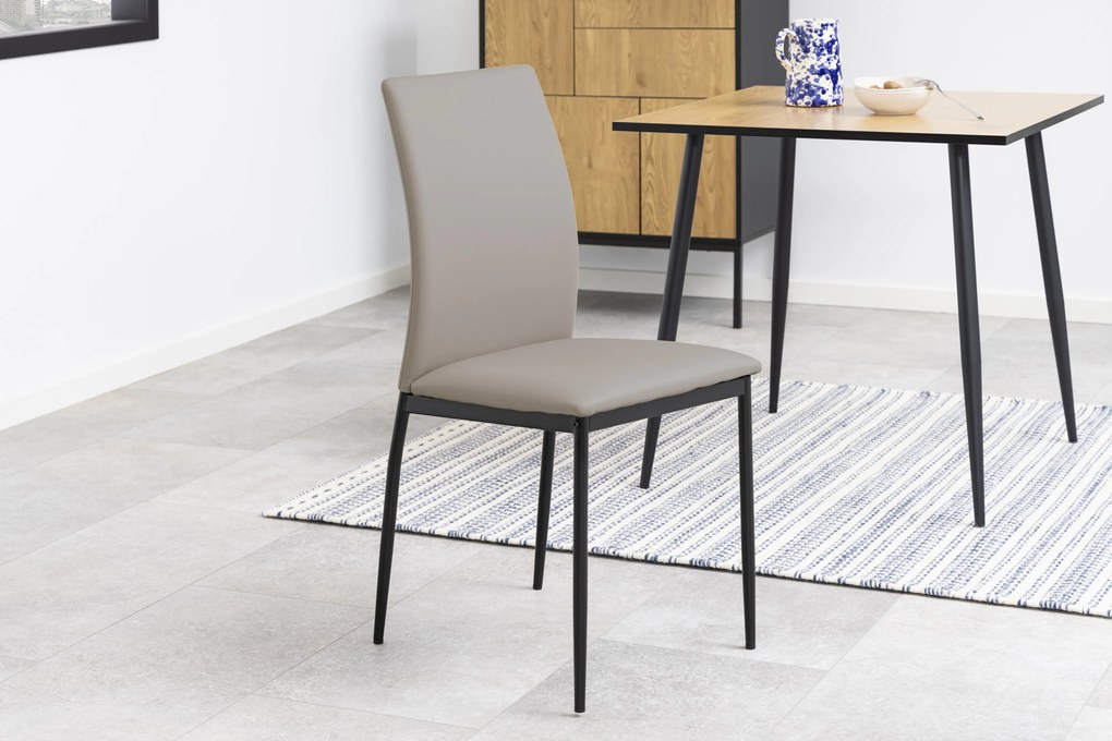 stoličky FLOP sivo hnedá koženka - moderná do obývacej izby / jedálne / kuchyne / kancelárie