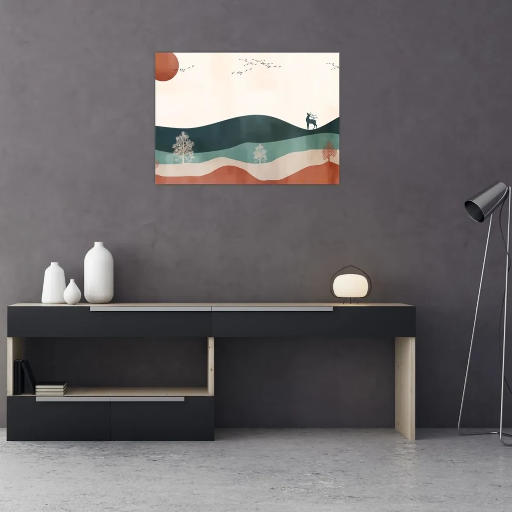 Obraz - Ilustrovaná krajina (70x50 cm)