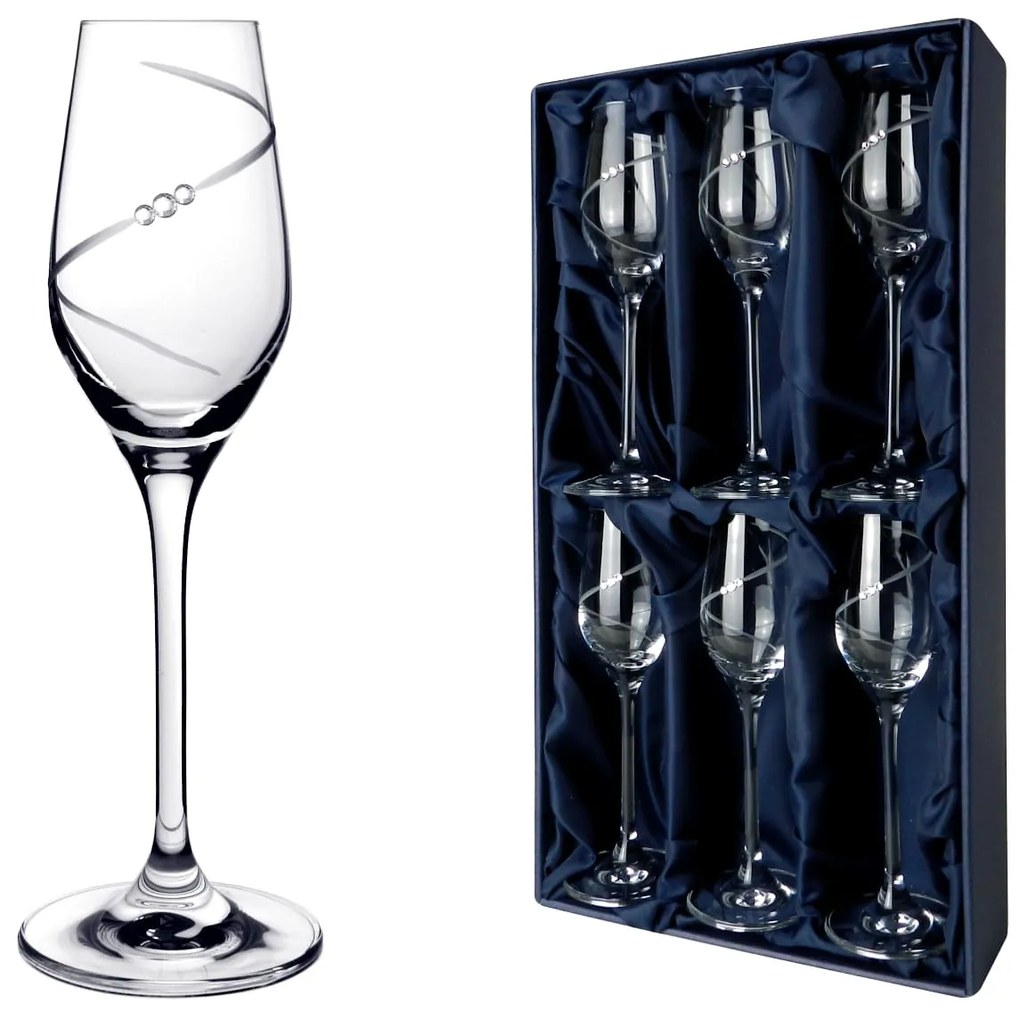 ELITE GLASS Silhouette - poháre na likér so Swarovski® Elements | sada 6 ks