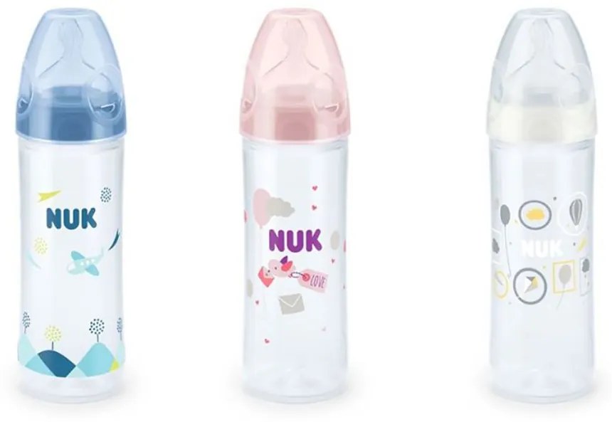 Dojčenská fľaša NUK LOVE 250 ml, 6-18 m modrá