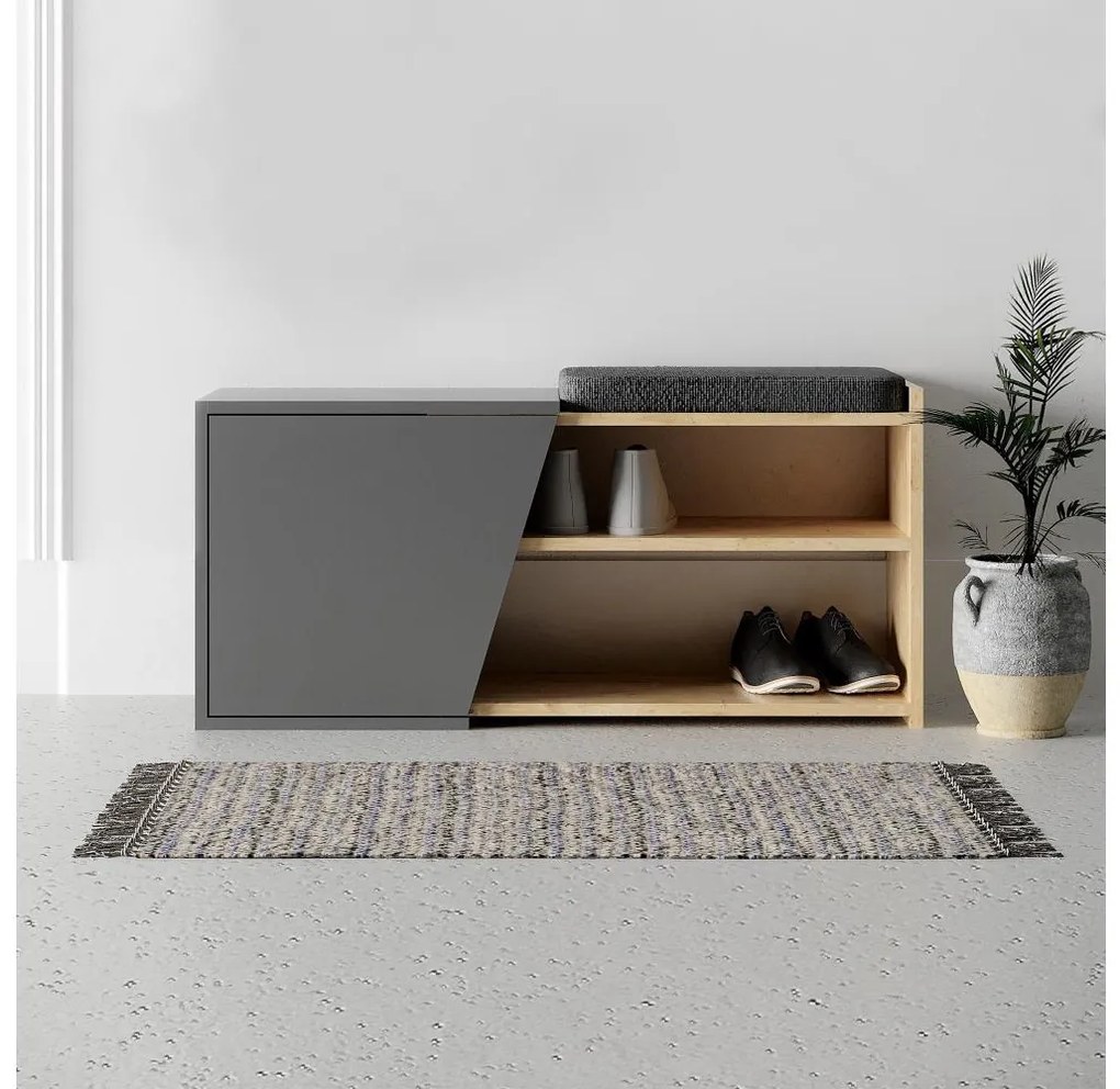 Skrinka na topánky FIONA 37x104 cm hnedá/antracit