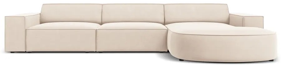 Béžová zamatová rohová pohovka (pravý roh) Jodie - Micadoni Home