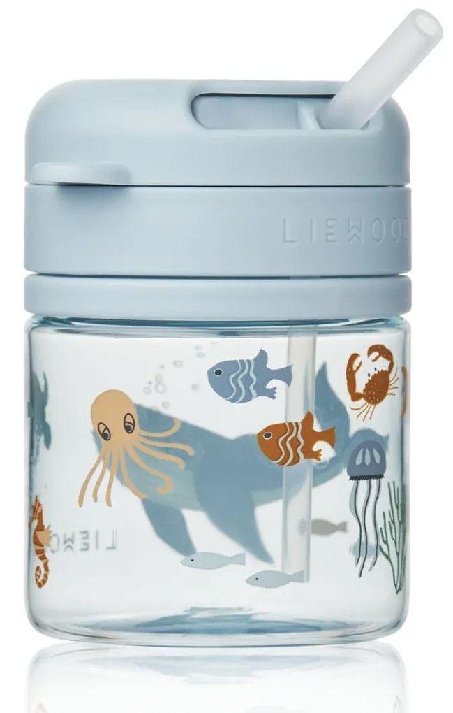 LIEWOOD Detská fľaša so slamkou Pavia Sea Creature Sandy 280 ml