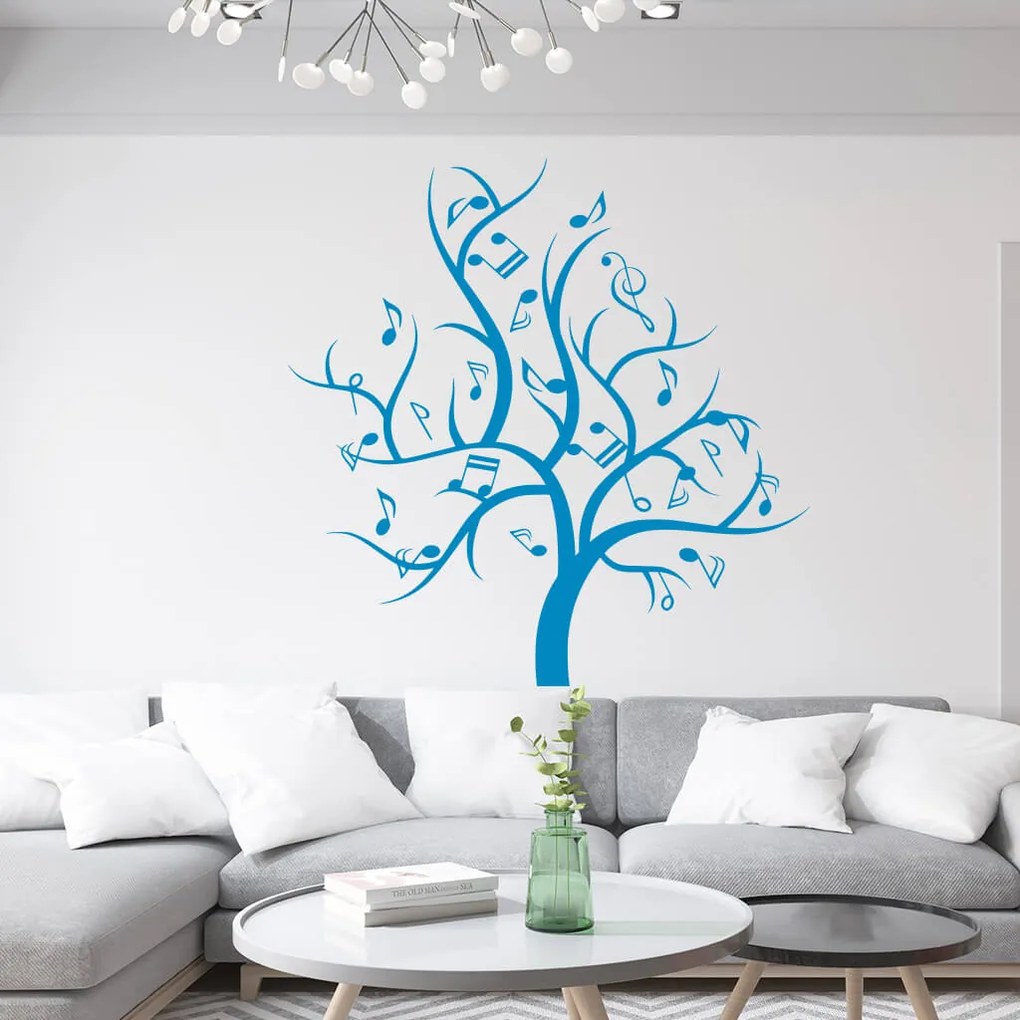 Veselá Stena Samolepka Hudobný strom Farba: šedá, Veľkosť: 60 x 60 cm