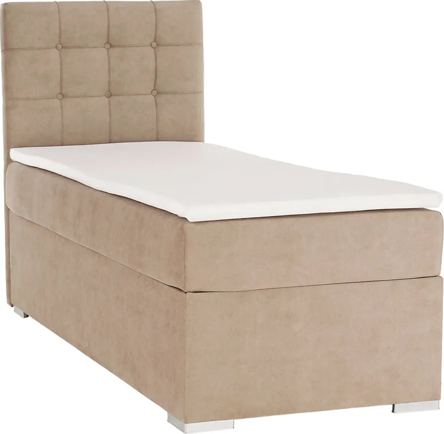 Boxspringová posteľ, jednolôžko, svetlohnedá, 80x200, ľavá, DANY