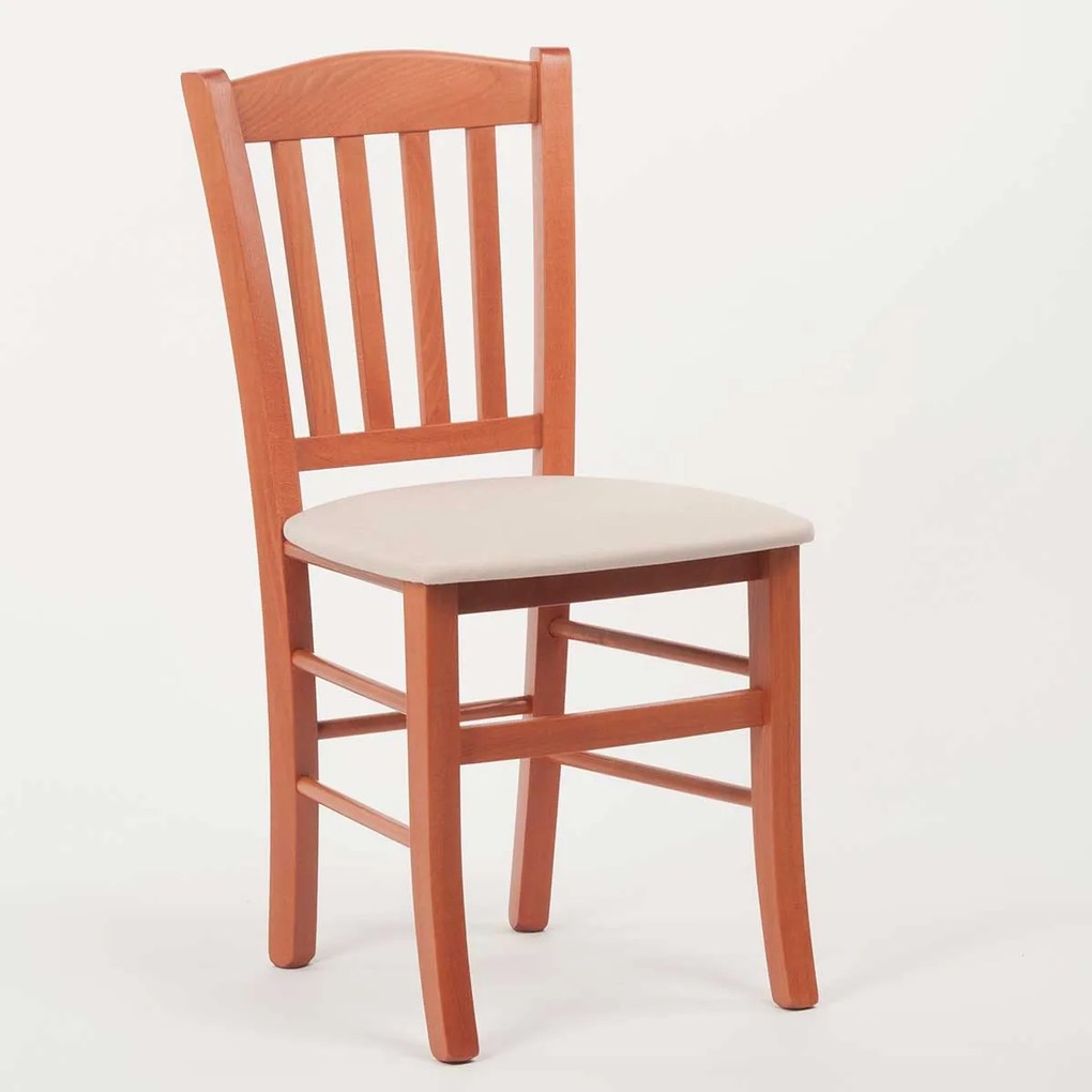 Stima Stolička VENETA s čalúneným sedákom Vyberte odtieň ->: Čerešňa, Vyberte látku ->: LUX Béžová 25