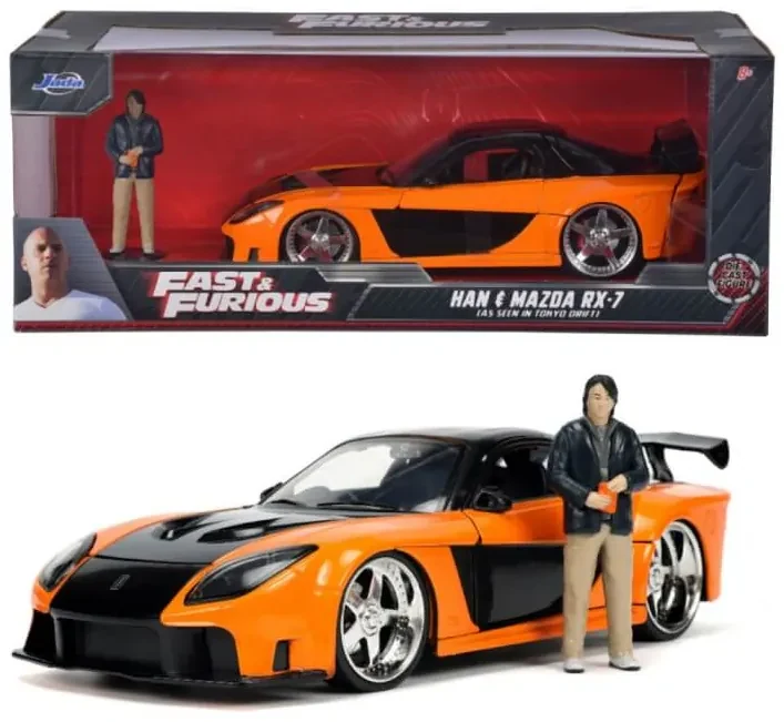 Rýchlo a zběsilo auto 1997 Mazda RX7 1:24 + figurka Han Lue