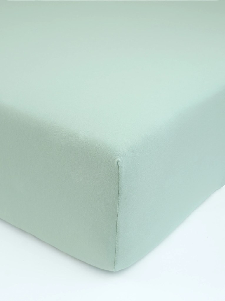 Jersey prostěradlo s elastanem 220 × 200 cm – mátové