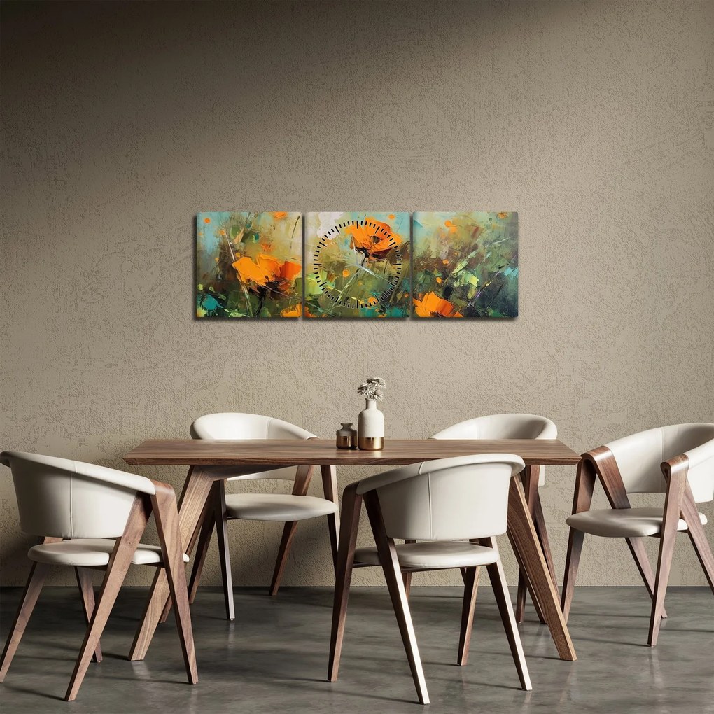 Obraz - Kvitne (s hodinami) (90x30 cm)