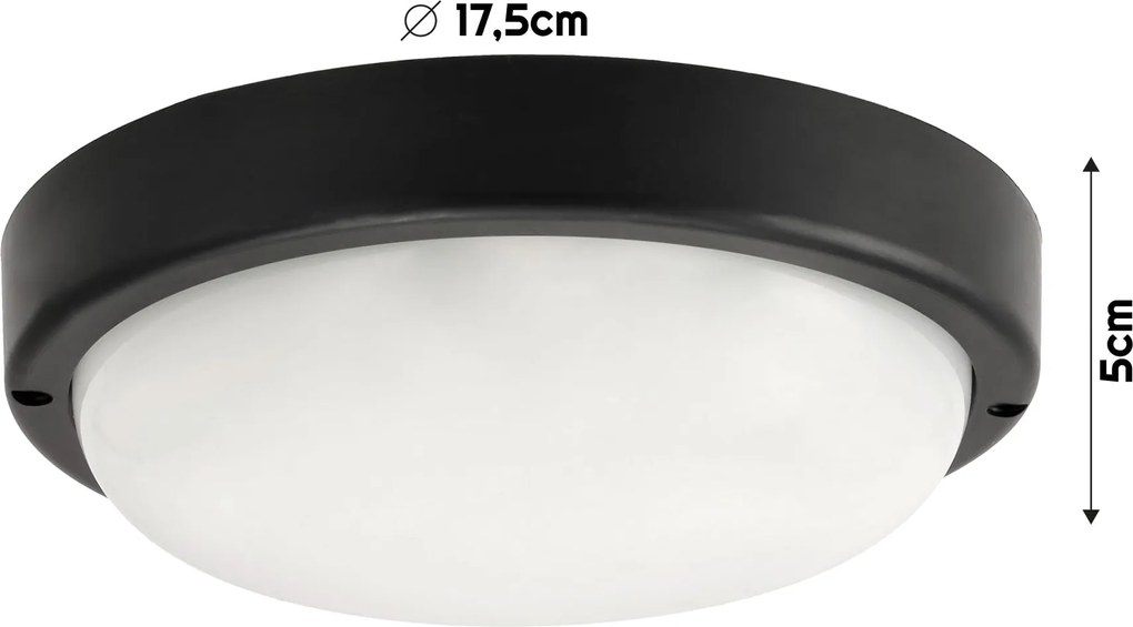 VOLTENO LED stropná lampa 15W - čierna - studená biela