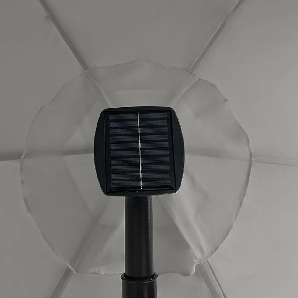 Veľký polohovateľný slnečník AVENBERG SUNNY LED 300, priemer 3M, sivá