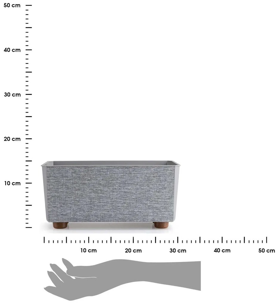 PLASTOVÝ KVETINÁČ SALVIA TX 28,5X17 CM SIVÁ