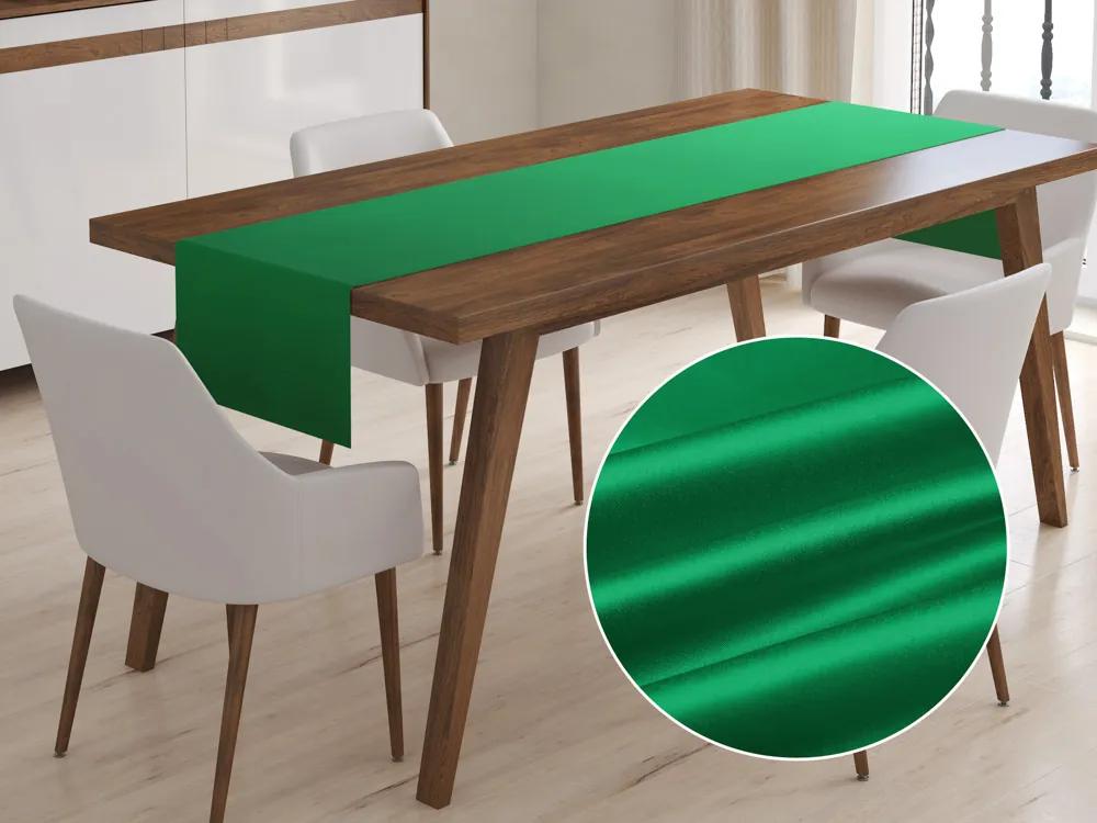Biante Saténový behúň na stôl polyesterový Satén LUX-028 Írska zelená 45x140 cm