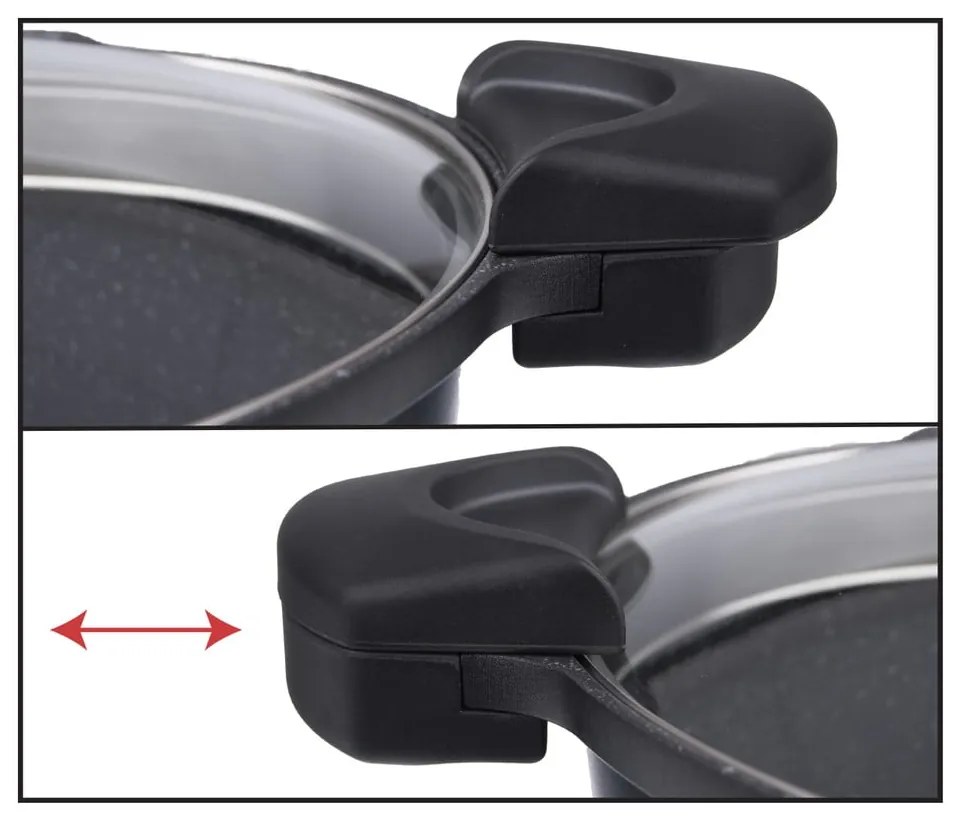 Hrniec s nepriľnavým povrchom Pfluon Granit so sklenenou pokrievkou Orion Pasta Grande, 5,5 l