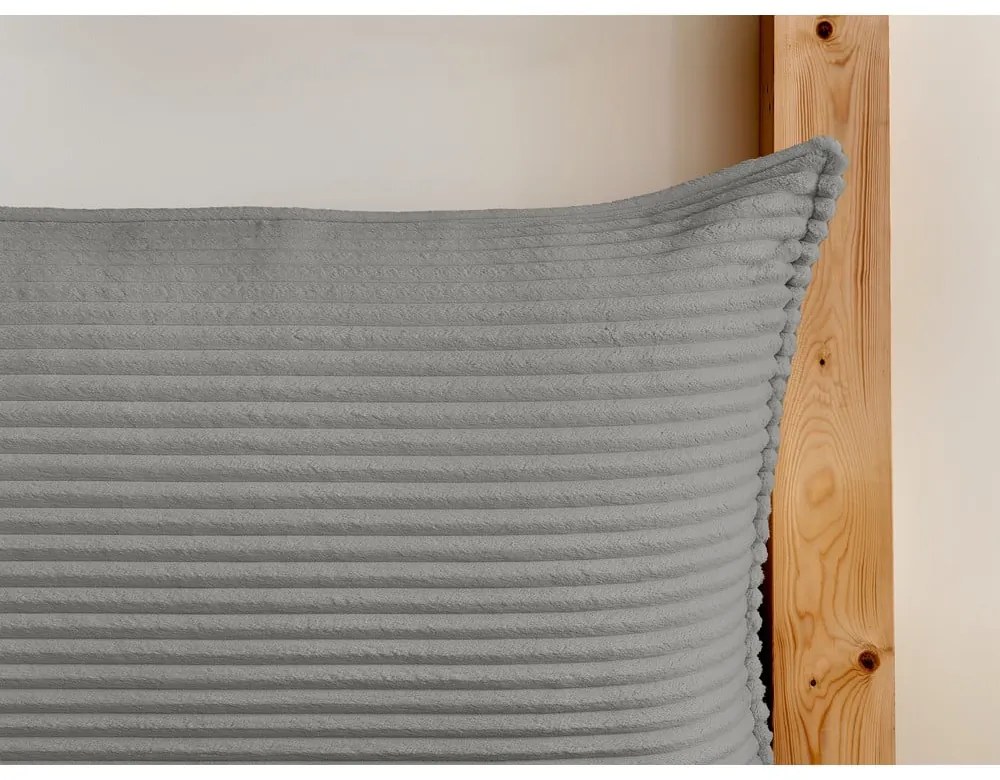 Sivá čalúnená dvojlôžková posteľ s úložným priestorom a roštom 160x200 cm Jade – Bobochic Paris