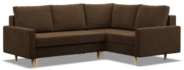 Rohová rozkladacia sedačka BLANK Comfort pravá, hnedá