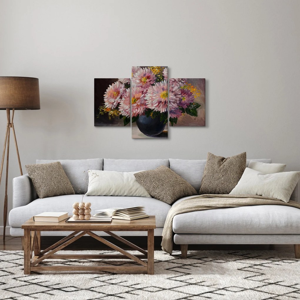 Obraz - Olejomaľba, Kvety vo váze (90x60 cm)