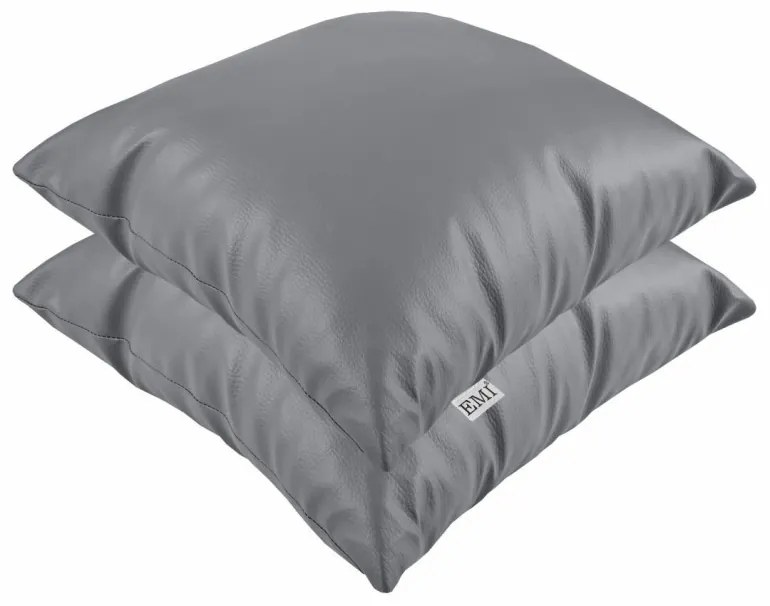 Vankúš sivý ekokoža EMI, Vankúš 50x50 cm
