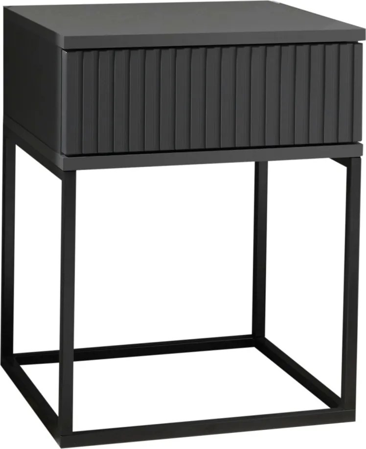 Nočný stolík s 1 zásuvkou Marle, grafitový