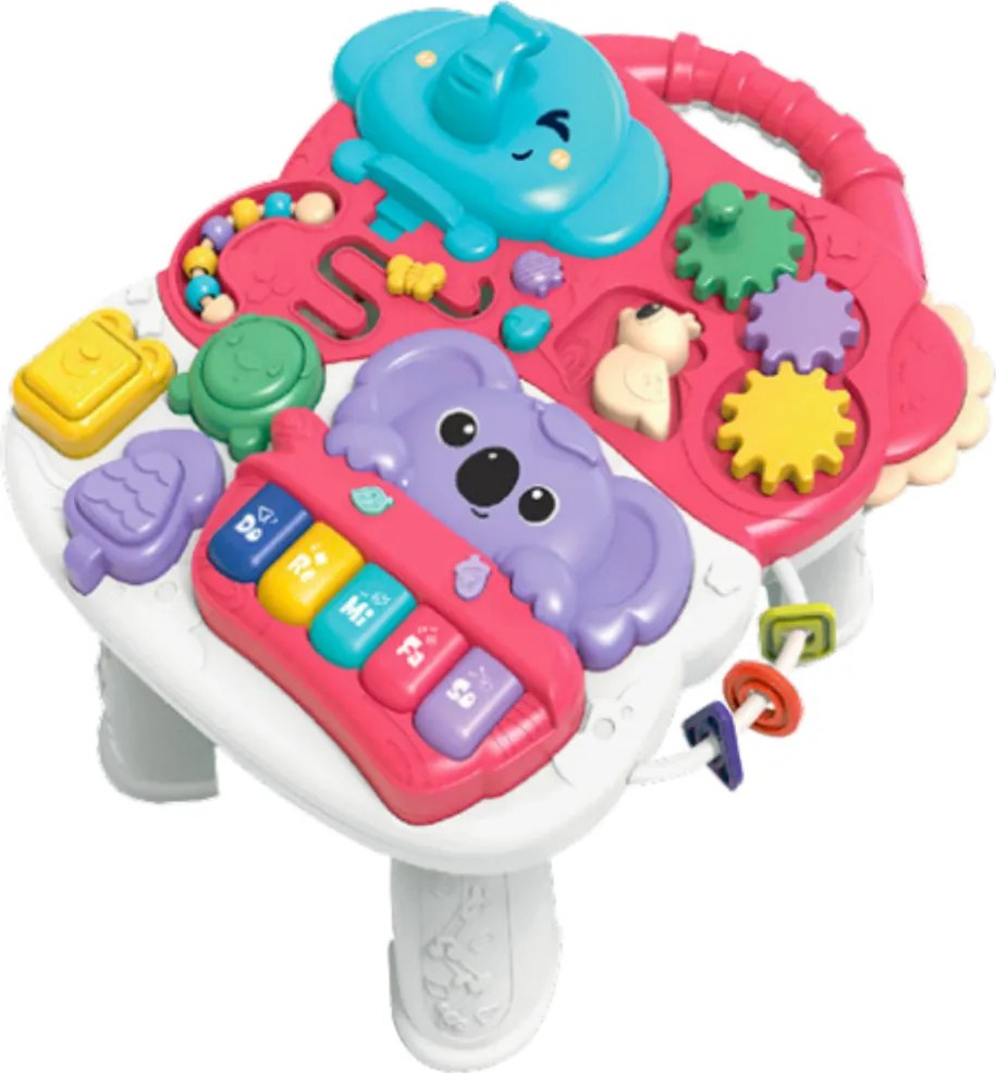 LEAN Toys Vzdelávací interaktívny hudobný stôl Sensory Pink