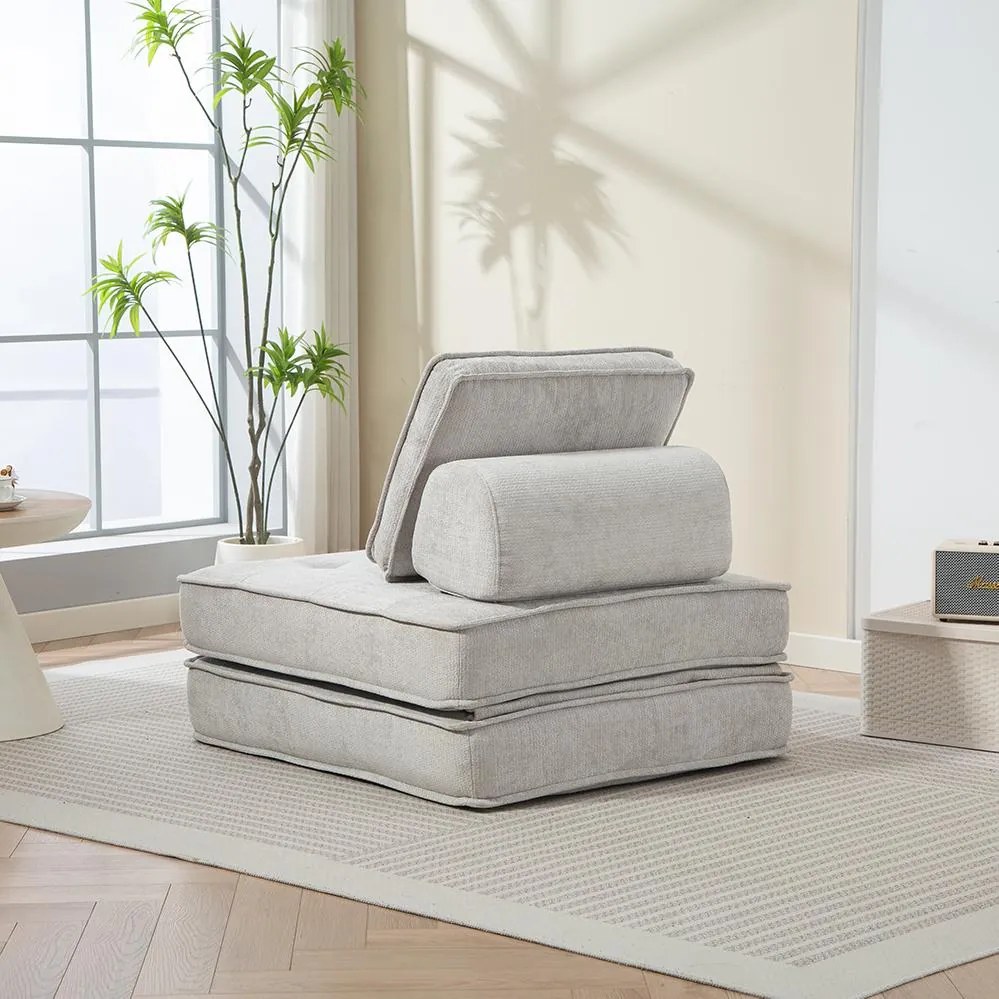 Rozkladacia multifunkčná sofa CALMERO - svetlo sivá