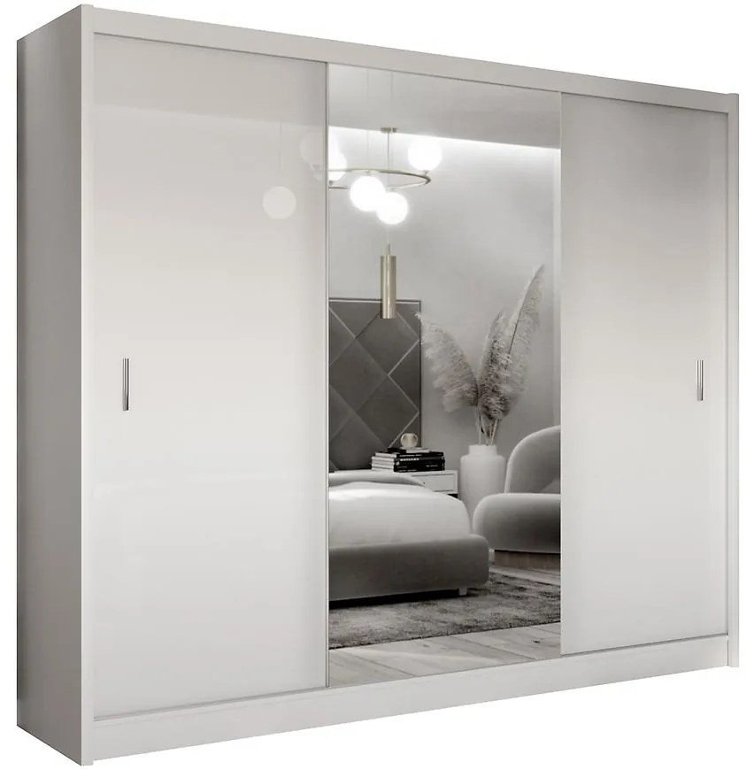 Skriňa Blanca 250 biela/biela lesk