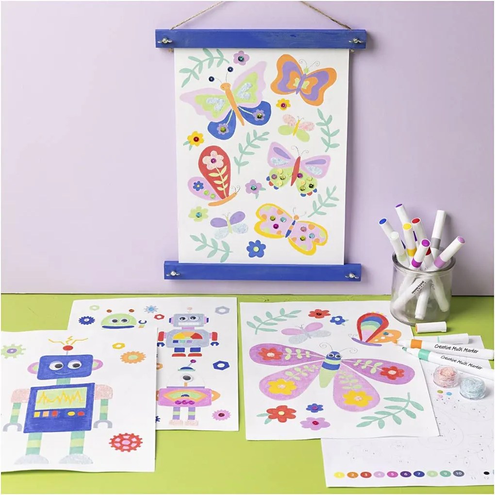 Kreatívna sada Craft Kit Colouring Butterfly & Robot