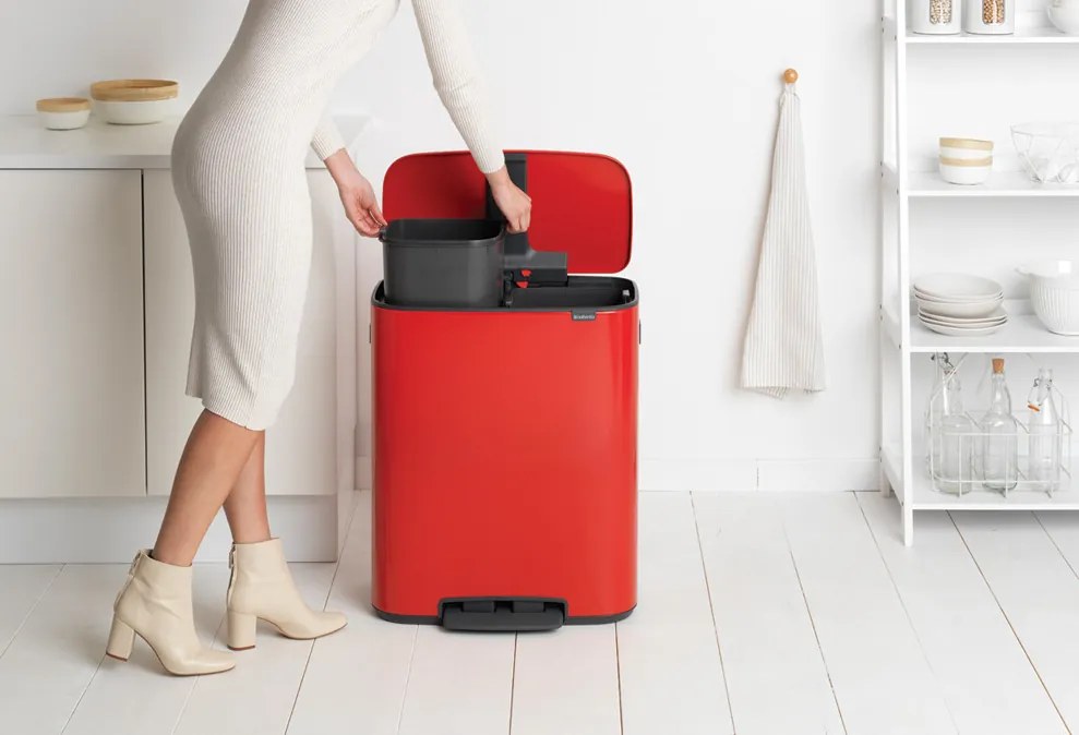 Brabantia BO pedálový kôš 2x30L červená