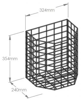 Drôtený odpadkový kôš závesný, objem 22 litrov
