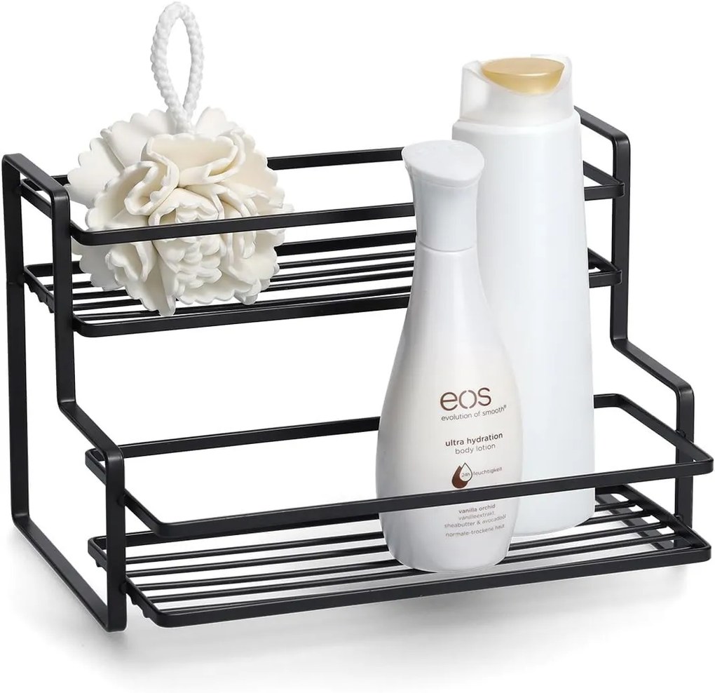 Zeller Present Polica na korenie, 2-poschodová, čierna RACK, 26 × 20 × 17