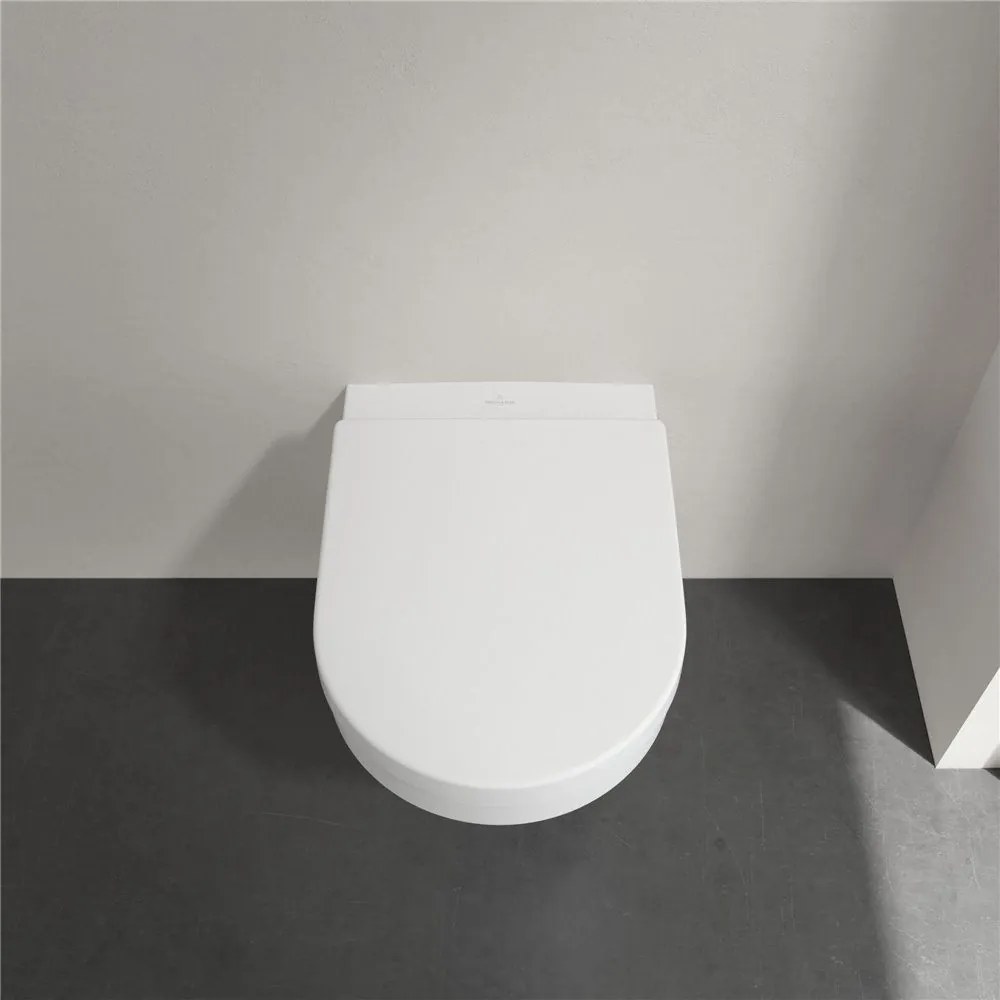 VILLEROY &amp; BOCH Architectura závesné WC s hlbokým splachovaním bez vnútorného okraja, 370 x 530 mm, biela alpská, s povrchom CeramicPlus, 4694R0R1