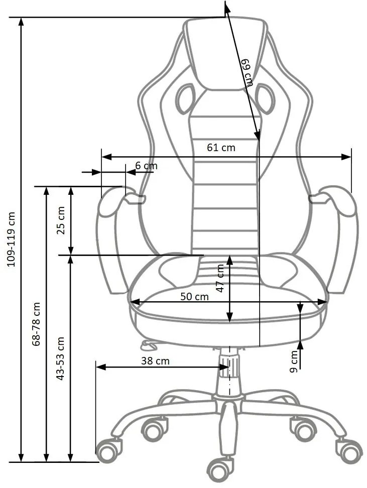 Kancelárska stolička Scrillo čierna/červená/sivá