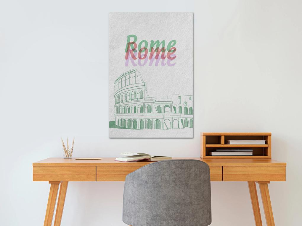 Artgeist Obraz - Rome in Watercolours (1 Part) Vertical Veľkosť: 60x90, Verzia: Premium Print