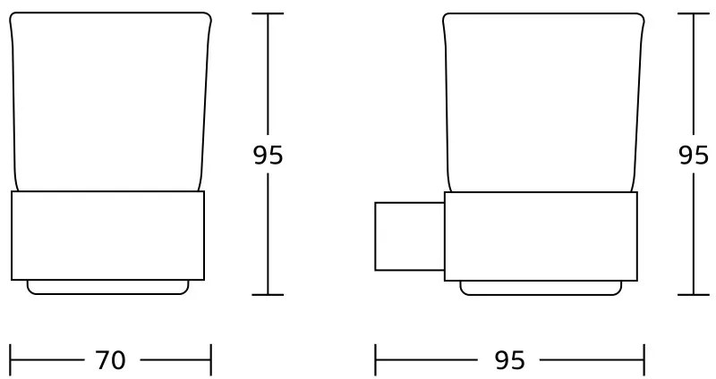 Mexen Adox, nástenný pohár na kefky, chrómová, 7018238-00