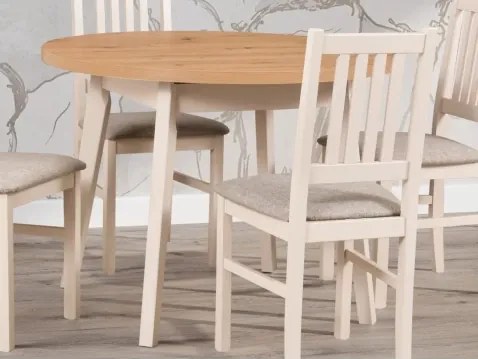 Okrúhly jedálenský stôl Norveg 100 cm, dub artisan/béžový kašmír%