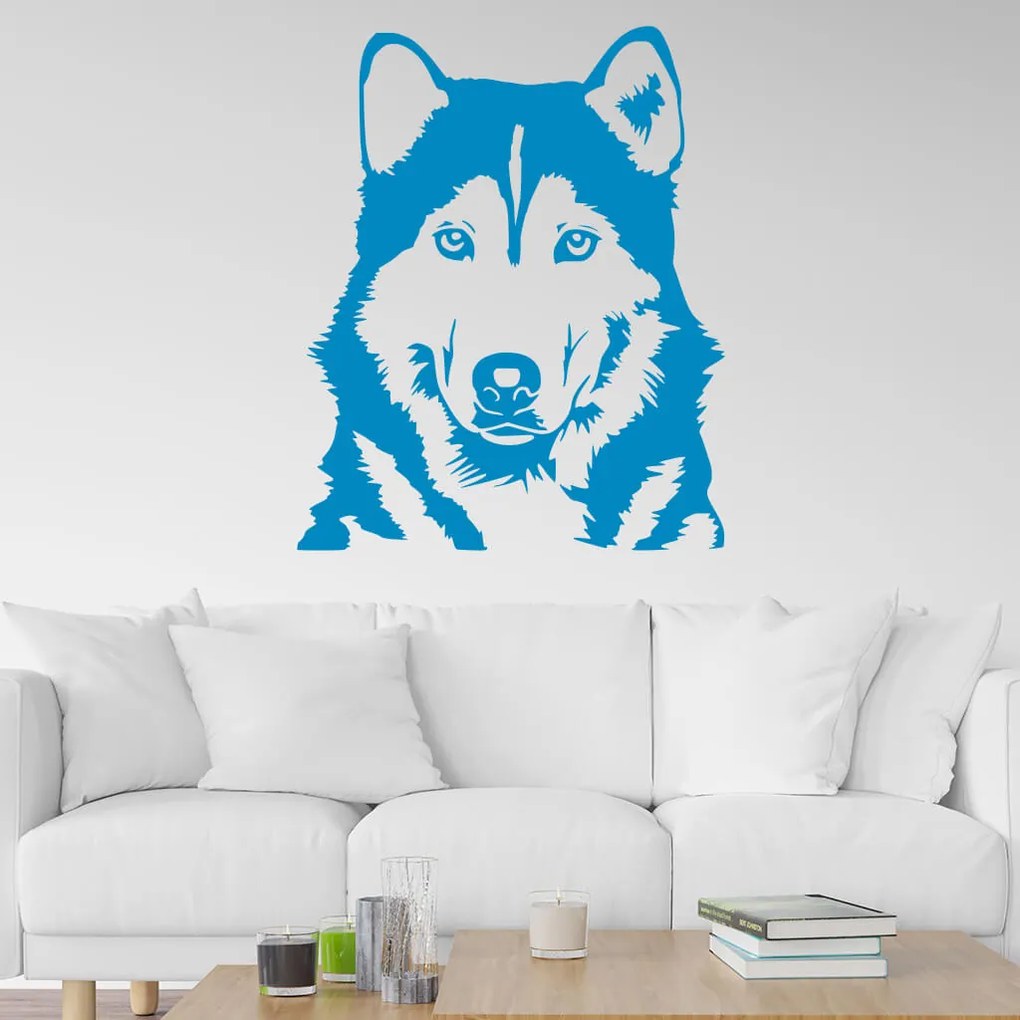 Veselá Stena Samolepka Husky Farba: oranžová, Veľkosť: 100 x 81 cm