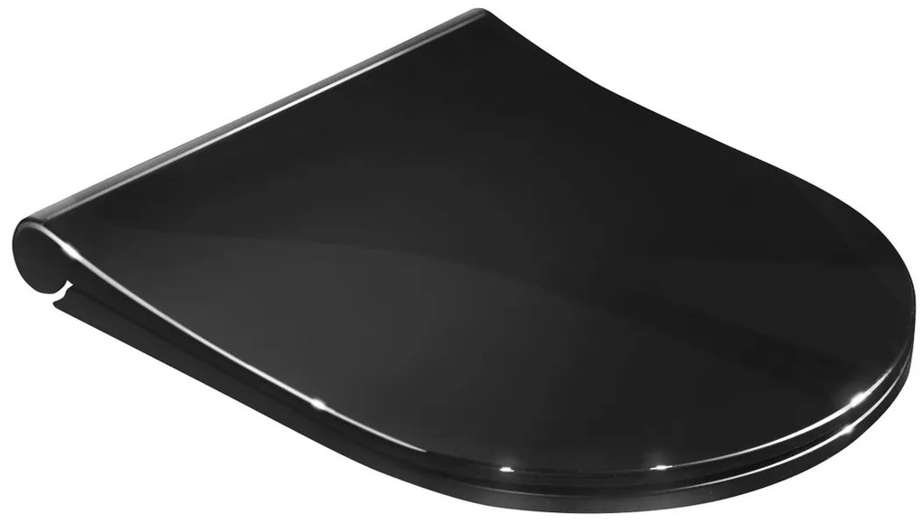 Sapho Sapho, AVVA Slim WC sedátko s pomalým zatváraním, čierna lesk, 100787-108