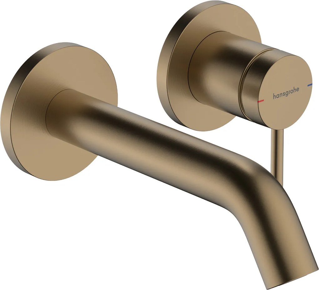 Hansgrohe Tecturis S, páková umývadlová batéria EcoSmart+ pod omietku s výtokom 165 mm, kartáčovaný bronz, HAN-73350140