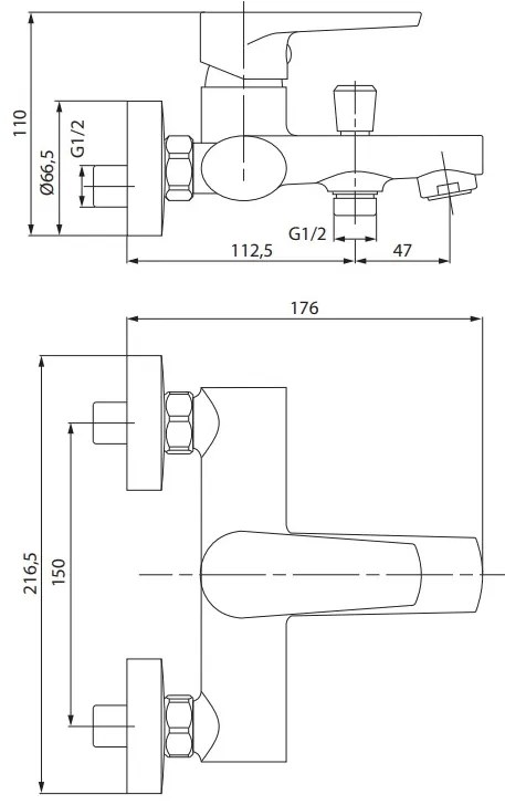 Cersanit Moduo, vaňová batéria, čierna matná, S951-559