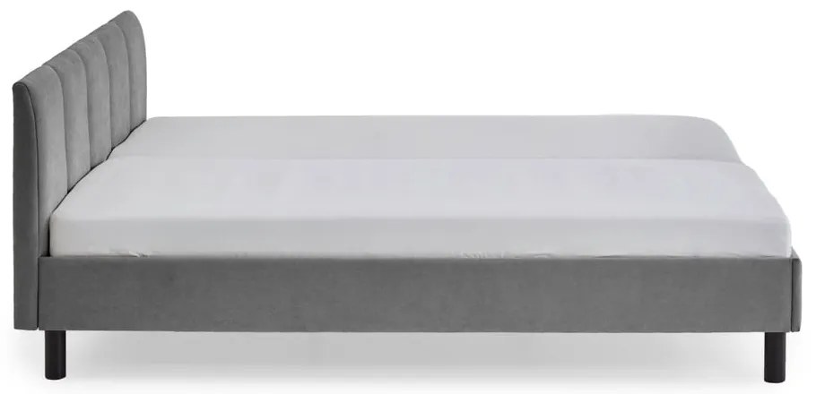 Sivá čalúnená dvojlôžková posteľ bez roštu 180x200 cm Joker – Meise Möbel