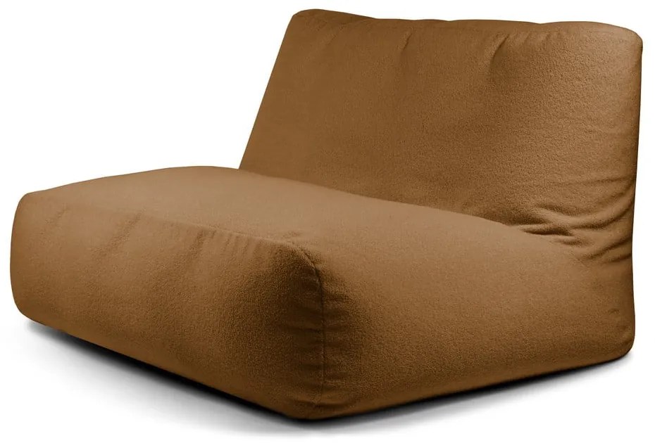 Hnedý sedací vak z textílie buklé Sofa Tube – SLOWDOWN