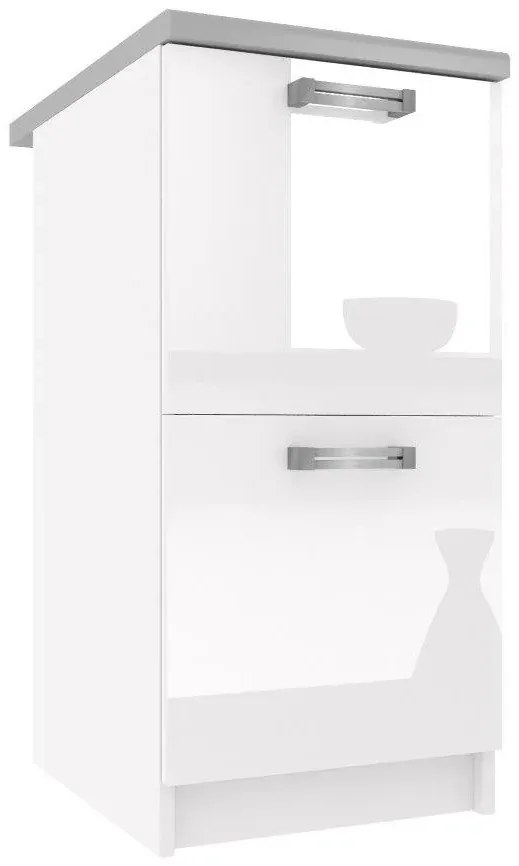 Kuchynská skrinka Belini spodná 40 cm biely lesk s pracovnou doskou  INF SD2-40/0/WT/W/0/D