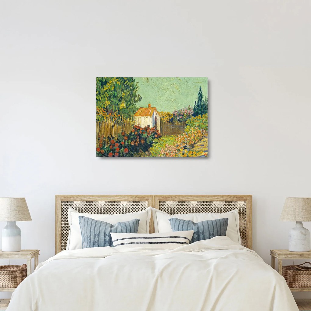 Sklenený obraz - Imitator of Vincent van Gogh, Landscape, reprodukcia (70x50 cm)